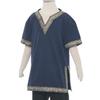 CAMDOM Boys Renaissance Viking Pirate V Neck Shirt Medieval Knight Costume Tops view 4