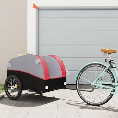 Gecheer Bike Trailer Black and Red 99.2 lb Iron 0313022C