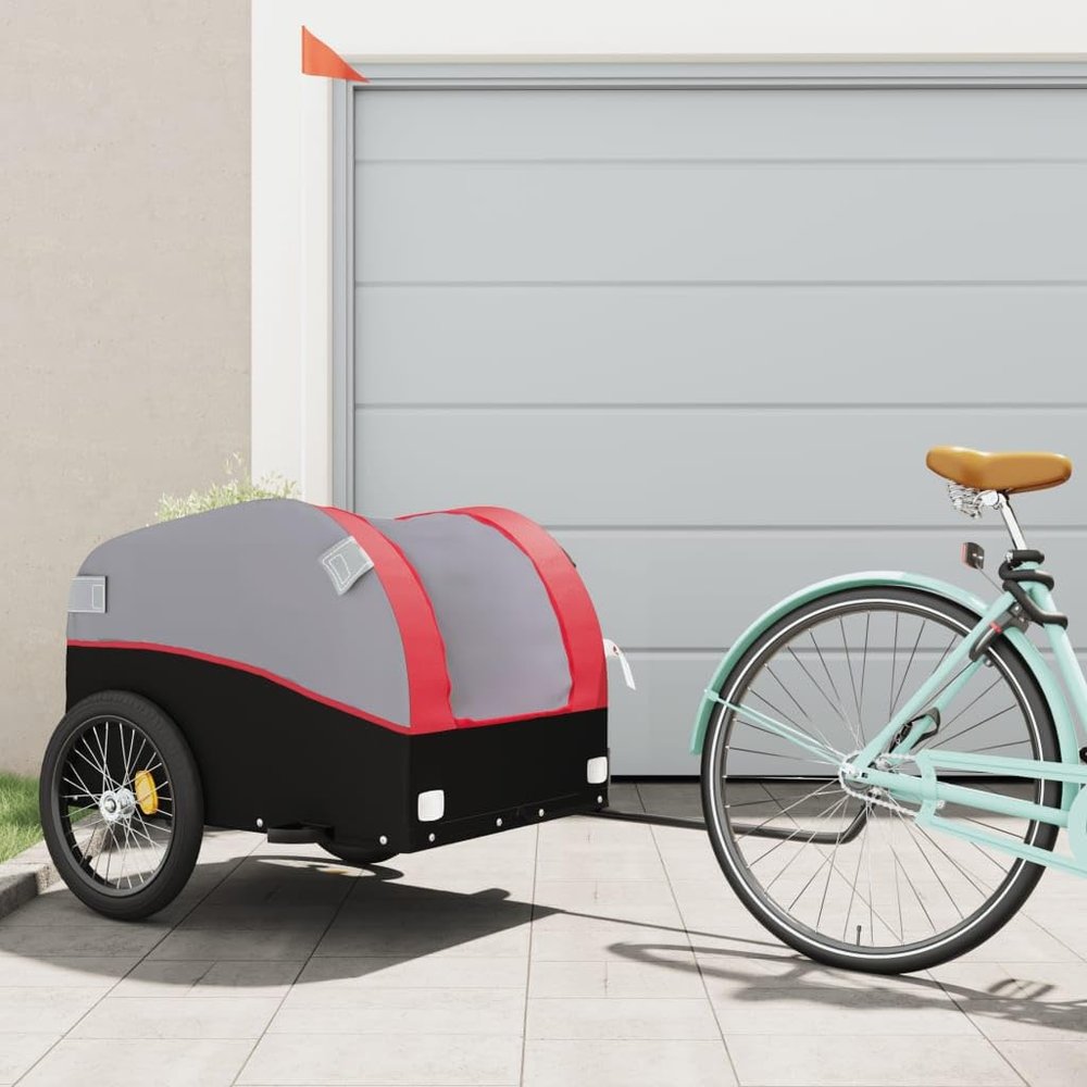 Gecheer Bike Trailer Black and Red 99.2 lb Iron 0313022C