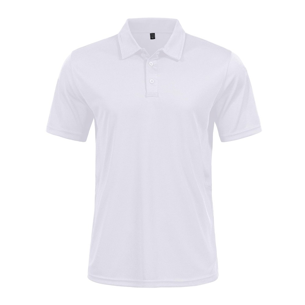 GYMELITE Men's Golf Polo Shirt Short & Long Sleeve Polo Shirts Dry Moisture Wicking Performance Outdoor Casual Collar Shirt(SS-WT S)
