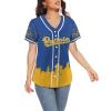 Custom Baseball Jersey for Women Hockey City Skyline Design Hip Hop Button Down Shirt Stitched/Printed Personalized Name & Number Fans Gift for Hockey Mom Women Girls S-4XL view 4