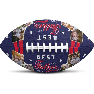 Jaydouble Custom Football Father's Day Gifts Personalized Photo Football Best Dad Ever Gifts Engraved Football Gifts for Coach Dad Father's Day Christmas Gifts for Dad, Design 07