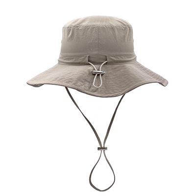 HOPSOOKEN Waterproof Bucket Rain Hat for Women Wide Brim UV Protection Foldable Mesh Soft Boonie Beach Fishing Cowboy Hat Men (Beige,L)