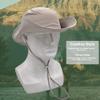 HOPSOOKEN Waterproof Bucket Rain Hat for Women Wide Brim UV Protection Foldable Mesh Soft Boonie Beach Fishing Cowboy Hat Men (Beige,L) view 3