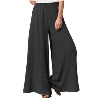 NineFit Basics Wide Leg Pants Woman, Lounge Pants Women Boho Pants Women Palazzo Pants Summer Boho Wide Leg High Waist Casual Lounge Yoga Pants with Pockets Trousers 01 Black XXL