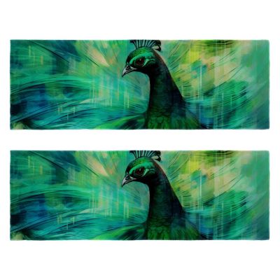 VTGHDEEQ Yoga Towel,Hand Towels,Microfiber Sweat Towel for Gym,Abstract Blue Peacock,2-Pc, 11.5x32 in, T0ql4lhtazqg, Cj5v8axdziol