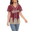 Custom Baseball Jersey for Women Hockey City Skyline Design Hip Hop Button Down Shirt Stitched/Printed Personalized Name & Number Fans Gift for Hockey Mom Women Girls S-4XL view 4