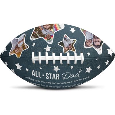 Jaydouble Custom Football Father's Day Gifts Personalized Photo Football Best Dad Ever Gifts Engraved Football Gifts for Coach Dad Birthday Father's Day Christmas Gifts for Dad, Design 01