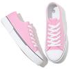 Adokoo Canvas Tennis Shoes for Women Low Top Casual White Bright Pink Sneakers for Women Lace Up Fashion Comfortable Walking Shoes (Bright Pink,7.5) view 1