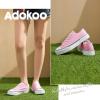 Adokoo Canvas Tennis Shoes for Women Low Top Casual White Bright Pink Sneakers for Women Lace Up Fashion Comfortable Walking Shoes (Bright Pink,7.5) view 4