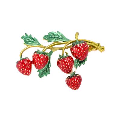 WCB1FPu Women's Brooch Fashion Rhinestone Brooch Strawberry Brooch Brooch Alloy Pin Button Coat Coat Clothing Accessories