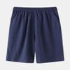 Men's Linen Casual Classic Shorts Elastic Waist Summer Beach Short Pants Drawstring with Pockets Lightweight Short (Blue,X-Large) view 2