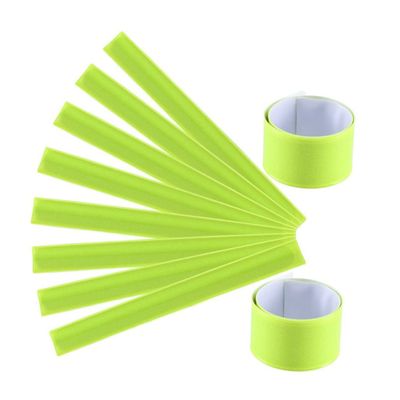 FOYTOKI 6pcs High Visibility PVC Slap Bands Reflective Safety Armbands for Night Running Walking Hiking Jogging Yellow Easy to Wear for Enhanced Visibility