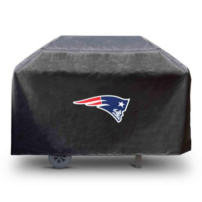 FANMATS 41143 NFL - New England Patriots Rectangular Black Grill Cover - Fits 3 and 4 Burner Grills - 68in x 21in x 35in