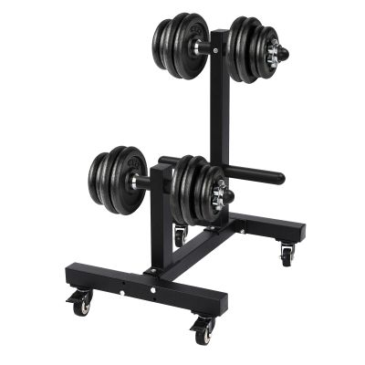 Dumbbell Rack, Dumbbell Plate Rack Dumbbell Rack Double Column Mobile Dumbbell Weights Storage Organizer, 1100LBS Weight Capacity, for Home Gym Fitness