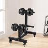 Dumbbell Rack, Dumbbell Plate Rack Dumbbell Rack Double Column Mobile Dumbbell Weights Storage Organizer, 1100LBS Weight Capacity, for Home Gym Fitness view 2