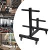Dumbbell Rack, Dumbbell Plate Rack Dumbbell Rack Double Column Mobile Dumbbell Weights Storage Organizer, 1100LBS Weight Capacity, for Home Gym Fitness view 4