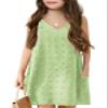 Batermoon Girls Swim Cover Up Swiss Polka Dot Summer Beach Dress V Neck Boho Cute Dresses with Pockets 4-14 Years