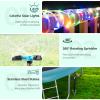 Lyromix Trampoline Accessories Kit, Trampoline Sprinkler, 50FT Solar Lights and Stakes, Non-Damaging to Net, Features 8 Light Modes, Compatible with 8 10 12 14 15 16FT Trampolin view 2