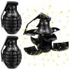 Sratte 2 Pcs Toy Hand Grenade for Cs Game with 20 Round Foam Ammo Model Tactical Fake Grenade for 14+ and Adults Outdoor Army Military Camo Party Favors Pretend Role Play Prop Game(Black) view 1