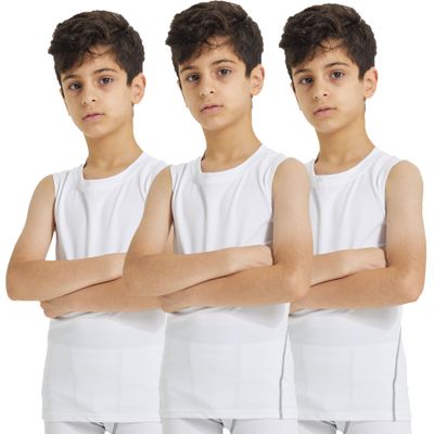 LNFINTDO Boys Compression Tank Tops Athletic Sleeveless Shirt Youth Quick Dry Undershirt Workout Baselayer Football T Shirts
