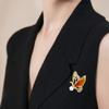 WCB1FPu Women's Brooch Pearl Painted Butterfly Brooch Rhinestone Insect Brooch Creative Suit Pin Brooch (B) view 2