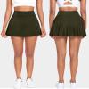 Athletic Pleated Tennis Skirts for Women with Shorts Pockets High Waisted Running Workout Golf Skorts (Dark Green-1, XXL) view 2