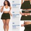 Athletic Pleated Tennis Skirts for Women with Shorts Pockets High Waisted Running Workout Golf Skorts (Dark Green-1, XXL) view 4