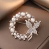 WCB1FPu Ladies Brooch Personality Brooch Diamond Pearl Butterfly Brooch Temperament Fashion Corsage Fixed Clothes Pin (A) view 4