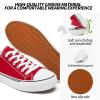 Adokoo Canvas Tennis Shoes for Women Low Top Casual White Red Sneakers for Women Lace Up Fashion Comfortable Walking Shoes (Red,6.5) view 2