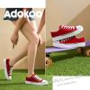 Adokoo Canvas Tennis Shoes for Women Low Top Casual White Red Sneakers for Women Lace Up Fashion Comfortable Walking Shoes (Red,6.5) view 4