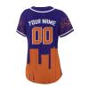 Custom Baseball Jersey for Women Basketball City Skyline Design Hip Hop Button Down Shirt Stitched/Printed Personalized Name & Number Fans Gift for Basketball Mom Women Girls S-4XL view 3