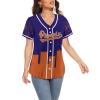 Custom Baseball Jersey for Women Basketball City Skyline Design Hip Hop Button Down Shirt Stitched/Printed Personalized Name & Number Fans Gift for Basketball Mom Women Girls S-4XL view 4