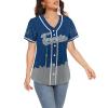 Custom Baseball Jersey for Women Hockey City Skyline Design Hip Hop Button Down Shirt Stitched/Printed Personalized Name & Number Fans Gift for Hockey Mom Women Girls S-4XL view 4