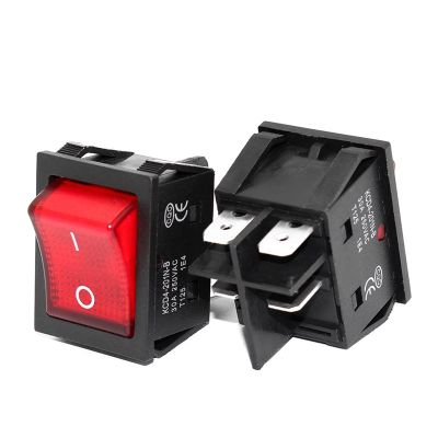 GAFNED On Off 30A/250V 16A/250V Heavy Duty 4 pin t85 Rocker Switch with Light 12V 24V 110V 220V 380V (Size : 220V)