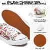 Adokoo Canvas Tennis Shoes for Women Low Top Casual White Flower Sneakers for Women Lace Up Fashion Comfortable Walking Shoes (Flower,6.5) view 4