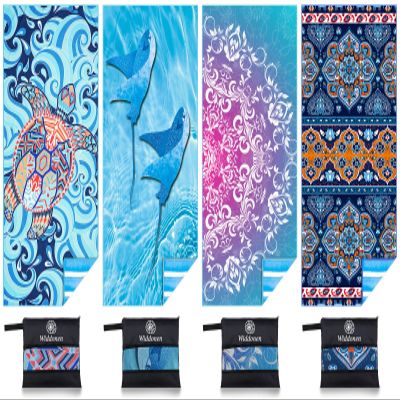 4 Pack Microfiber Lightweight Beach Towel Sand Free Quick Dry Absorbent Thin Compact Towels for Swimming Pool Camping Beach Accessories Large Easy Pack Travel Things for Vacation Essentials Gift