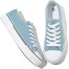 Adokoo Canvas Tennis Shoes for Women Low Top Casual White Lake Green Sneakers for Women Lace Up Fashion Comfortable Walking Shoes (Lake Green,11) view 1