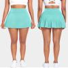 Pleated Tennis Skirts for Women High Waisted Athletic Golf Skorts with Pockets Shorts Running Workout Clothes (Light Blue-1, L) view 2