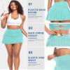 Pleated Tennis Skirts for Women High Waisted Athletic Golf Skorts with Pockets Shorts Running Workout Clothes (Light Blue-1, L) view 4