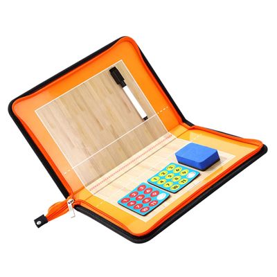 Sosoport 1set Leather Zipper Volleyball Board Dry Erase Markers Portable Clipboard for Lightweight Design for and Players