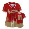 Custom Baseball Jersey Football City Skyline Design Hip Hop Button Down Shirt Stitched/Printed Personalized Name & Number Fans Gift for Football Mom Women Girls S-4XL view 1