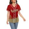 Custom Baseball Jersey Football City Skyline Design Hip Hop Button Down Shirt Stitched/Printed Personalized Name & Number Fans Gift for Football Mom Women Girls S-4XL view 2