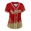 Custom Baseball Jersey Football City Skyline Design Hip Hop Button Down Shirt Stitched/Printed Personalized Name & Number Fans Gift for Football Mom Women Girls S-4XL view 3
