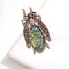 WCB1FPu Women's Brooch Fashion Vintage Insect Brooch Personality Alloy Ladies Rhinestone Opal Pin view 3