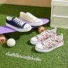 Adokoo Canvas Tennis Shoes for Women Low Top Casual White Navy Sneakers for Women Lace Up Fashion Comfortable Walking Shoes (Navy,7.5) view 3