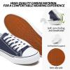 Adokoo Canvas Tennis Shoes for Women Low Top Casual White Navy Sneakers for Women Lace Up Fashion Comfortable Walking Shoes (Navy,7.5) view 4