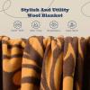 ACUSHLA Merino Wool Blanket - Soft Warm Thick Washable Large Throw Blanket for Camping Bed Couch Outdoor Travel All Weather, Rainforest Brown 79X63 view 3