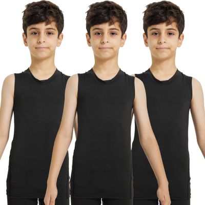 LNFINTDO Boys Compression Tank Tops Athletic Sleeveless Shirt Youth Quick Dry Undershirt Workout Baselayer Football T Shirts