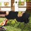 Alunaune Black Camping Chairs Folding Lawn Chair 2 Pack, Portable Beach Picnic Backpacking Chair for Adults Outdoor Sports Hiking Travel Fishing with Side Pocket Wide Seat view 3